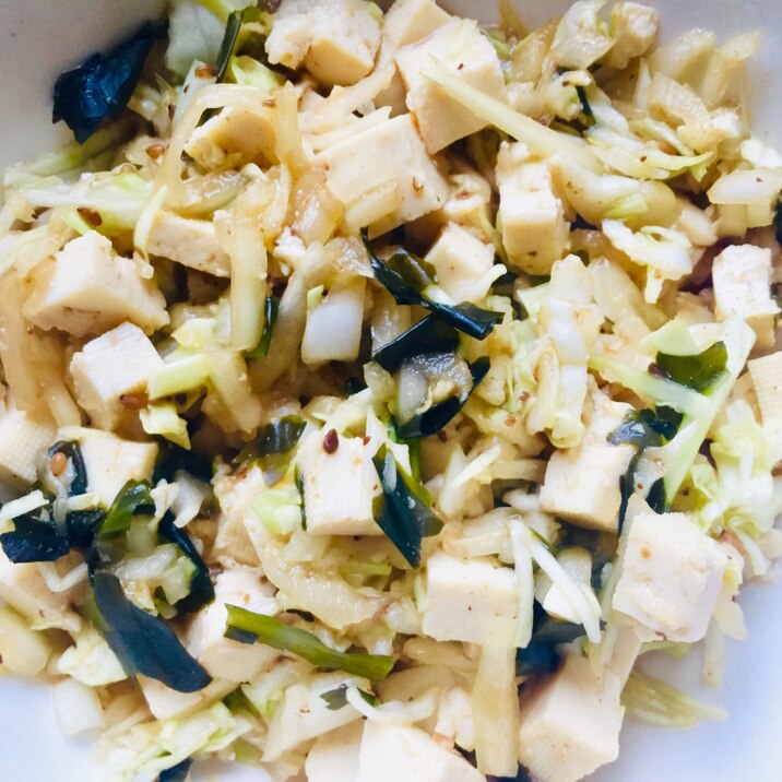 豆腐とキャベツの中華風サラダ